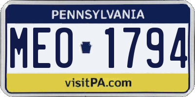 PA license plate MEO1794