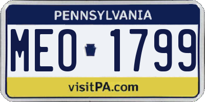 PA license plate MEO1799