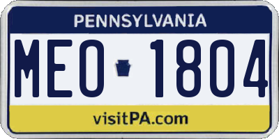 PA license plate MEO1804