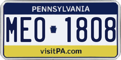 PA license plate MEO1808