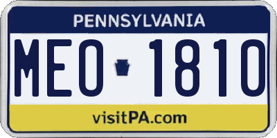 PA license plate MEO1810