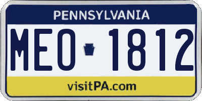 PA license plate MEO1812