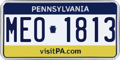 PA license plate MEO1813