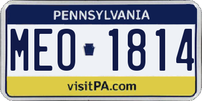 PA license plate MEO1814