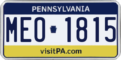 PA license plate MEO1815