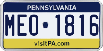 PA license plate MEO1816