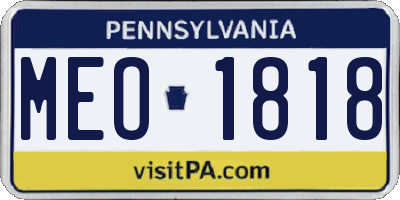 PA license plate MEO1818