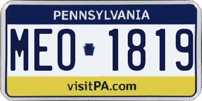 PA license plate MEO1819
