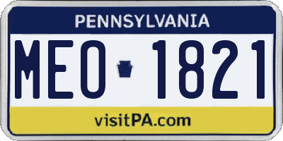 PA license plate MEO1821