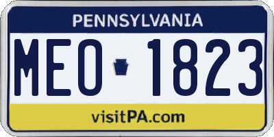 PA license plate MEO1823