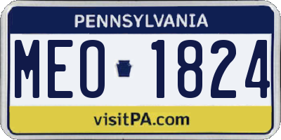 PA license plate MEO1824