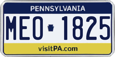 PA license plate MEO1825