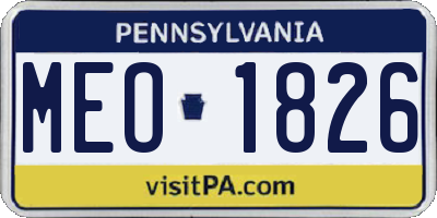 PA license plate MEO1826