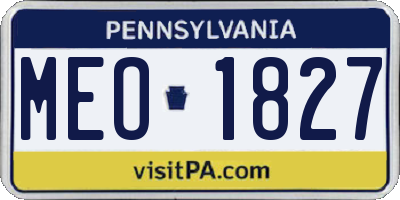PA license plate MEO1827