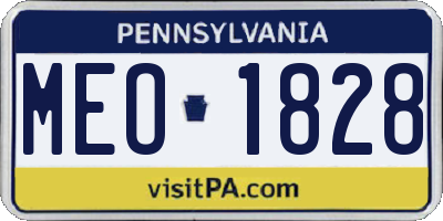 PA license plate MEO1828