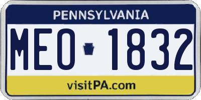 PA license plate MEO1832