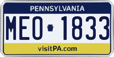 PA license plate MEO1833