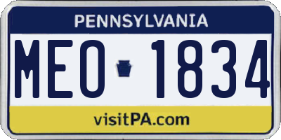 PA license plate MEO1834