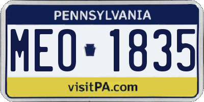 PA license plate MEO1835