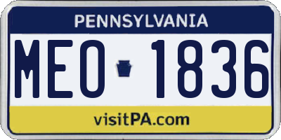 PA license plate MEO1836