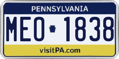 PA license plate MEO1838