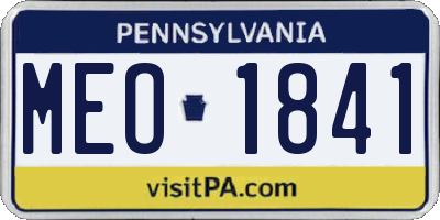 PA license plate MEO1841