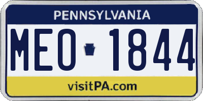 PA license plate MEO1844