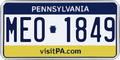 PA license plate MEO1849