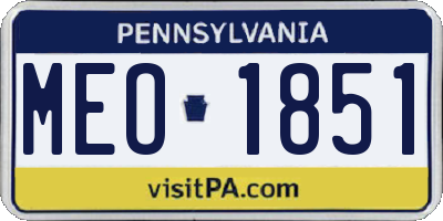 PA license plate MEO1851