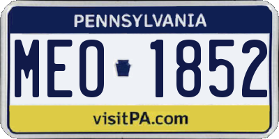 PA license plate MEO1852