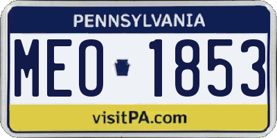 PA license plate MEO1853