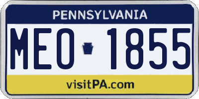 PA license plate MEO1855