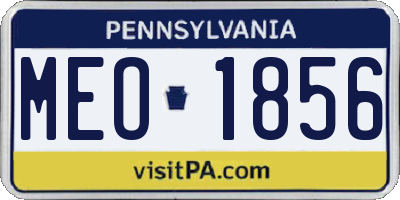 PA license plate MEO1856