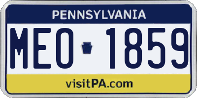 PA license plate MEO1859