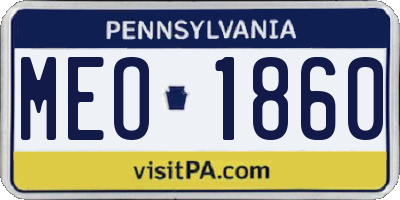 PA license plate MEO1860
