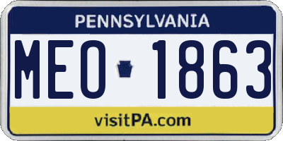 PA license plate MEO1863