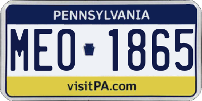 PA license plate MEO1865