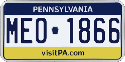 PA license plate MEO1866