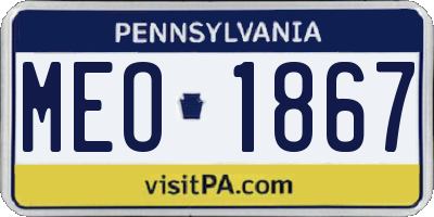 PA license plate MEO1867