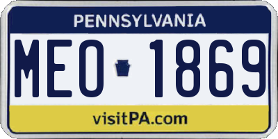 PA license plate MEO1869