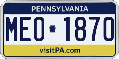 PA license plate MEO1870