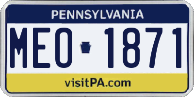 PA license plate MEO1871