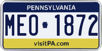 PA license plate MEO1872