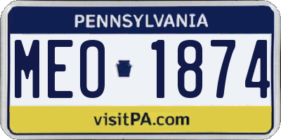 PA license plate MEO1874