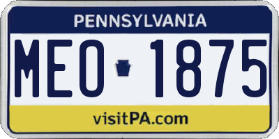 PA license plate MEO1875