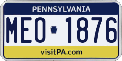 PA license plate MEO1876