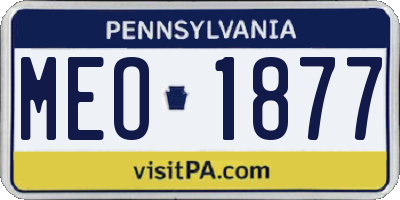 PA license plate MEO1877