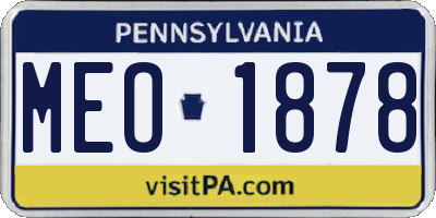 PA license plate MEO1878