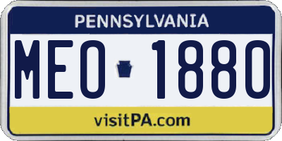 PA license plate MEO1880