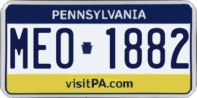 PA license plate MEO1882